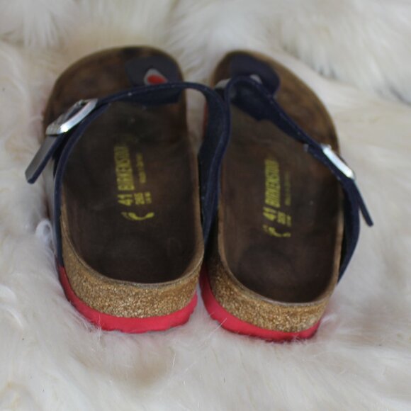 Birkenstock Blue Brown Sandals made in Germany Size 41 /10 - Picture 7 of 8